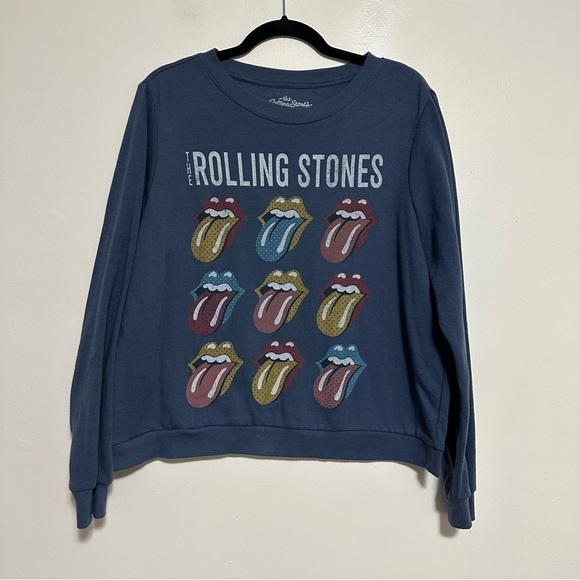 Rolling Stones Tongue Printed Crewneck Sweatshirt - Picture 1 of 4